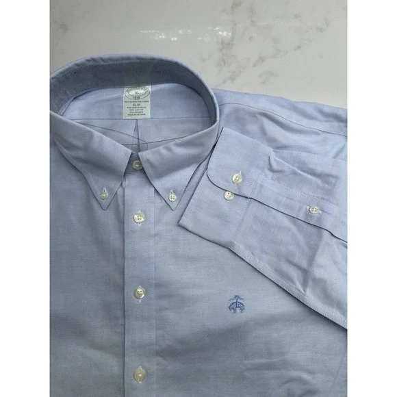 Brooks Brothers Long Sleeve Button Down The Original Polo Shirt Stretch Slim Fit - Picture 1 of 7